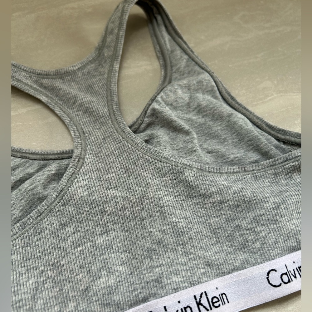 Calvin Klein Heather Gray Sports Bra - Picture 5 of 9